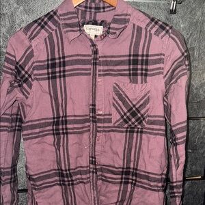 Express Small Purple Plaid Shirt